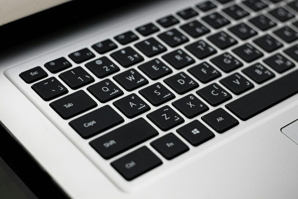 Close-Up black laptop keyboard